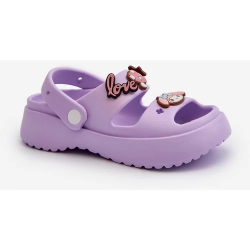 Kesi Children's lightweight foam sandals with embellishments, purple Ifrana