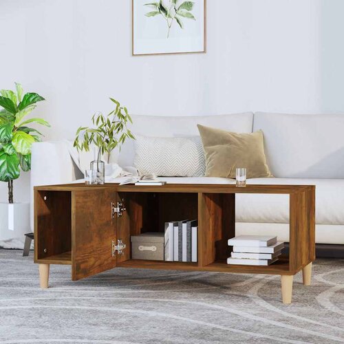  Stolić za kavu boja hrasta 102 x 50 x 40 cm konstruirano drvo Smeđa Slike