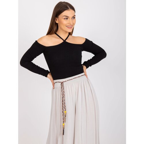 Fashion Hunters Basic black casual cotton blouse Caterina RUE PARIS Slike
