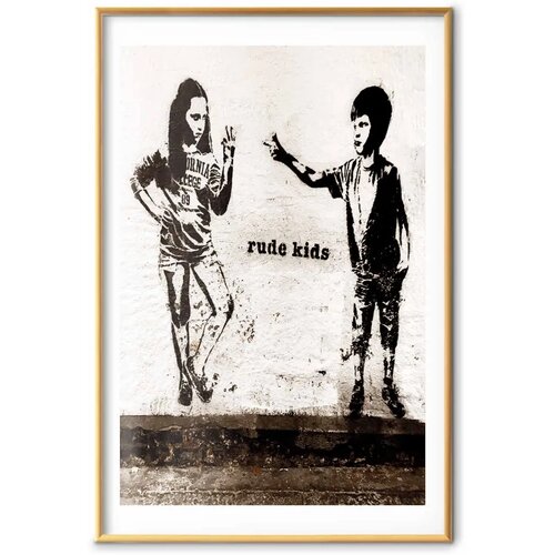  Plakat - Naughty Children 40x60 Zlatni okvir s margom Cene