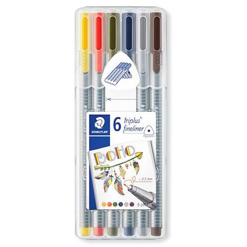 Staedtler Flomastri Fineliner Triplus Boho, 0,3 mm, 6 kosov Slike