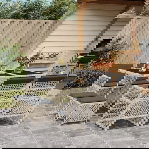 VidaXL 9-dijelni vrtni blagovaonski set od poliratana s jastucima sivi Slike