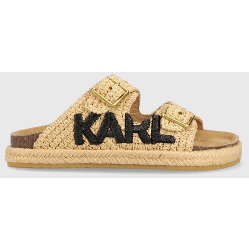 Karl Lagerfeld Natikači KAMINI BED ženski, bež barva, KL80205 Slike