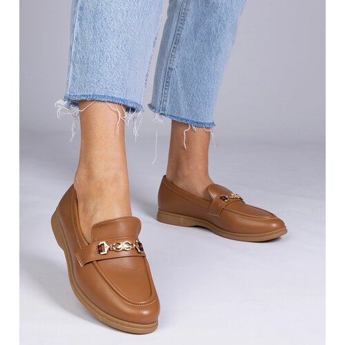 Gemre Dark brown loafers with a gold decoration Feola Cijene