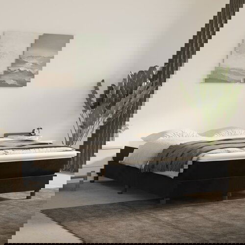 VidaXL Vzmetnica z žepkasto vzmetjo črna 140x200x20 cm žamet Slike