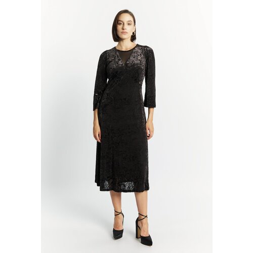 Monnari Woman&amp;#039;s Dresses Women&amp;#039;s Dress With Velor Pattern Multi Black Slike