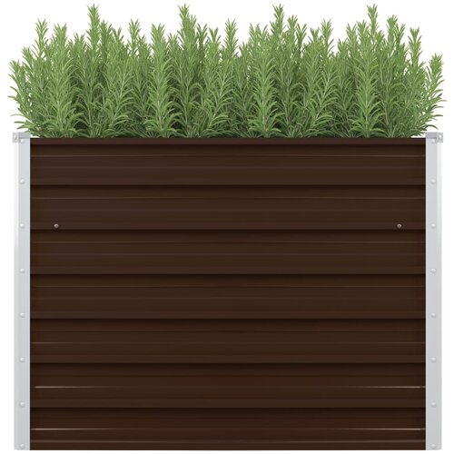 Furnova Dvignjeno cvetlično korito pocinkano jeklo 100x100x77 cm rjavo, (21920609) Slike