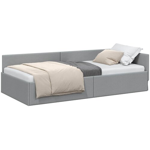  Kutni okvir kreveta Svijetlo siva 80 cm x 200 cm tkanina Slike