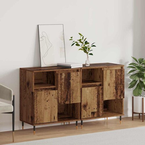 VidaXL Komode 2 pcs Staro drvo 120 x 35 x 70 cm Konstruirano drvo Slike