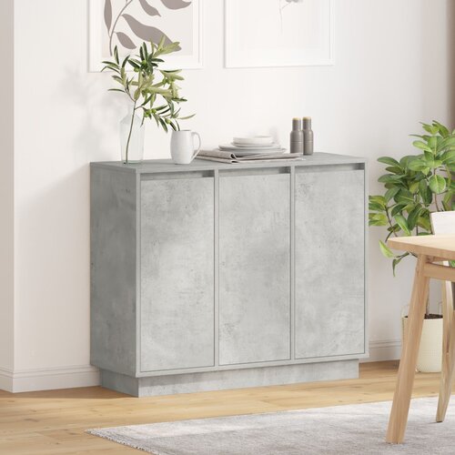 vidaXL stranski stol z LED lučmi, beton siva, 90x32x75 cm, inženirski les Cene