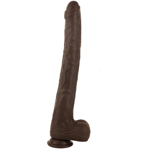 SuperLove Extra Long Realistic Silicone Dildo Brown Medium Slike