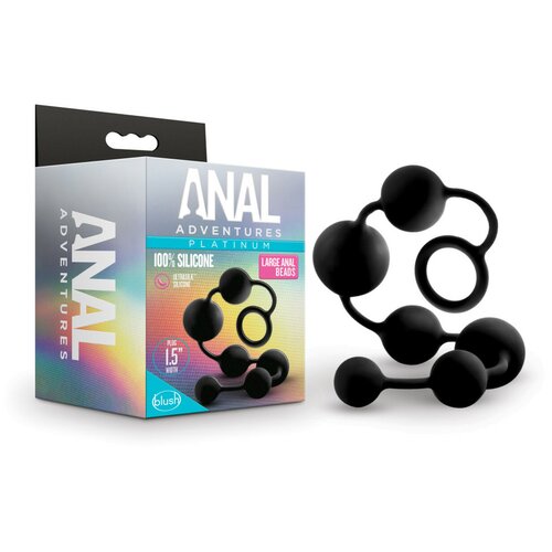 Blush Anal Adventures Platinum Silicone Anal Beads Large Black Slike