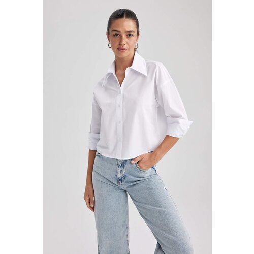 Defacto Crop Poplin Long Sleeve Shirt Slike