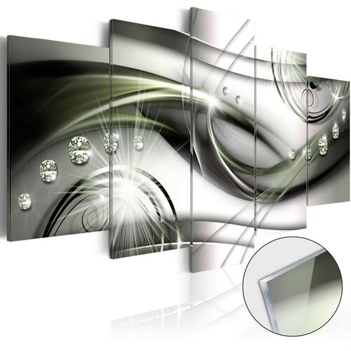  Slika na akrilnom staklu - The Wave of Green Glow [Glass] 100x50 Cijene
