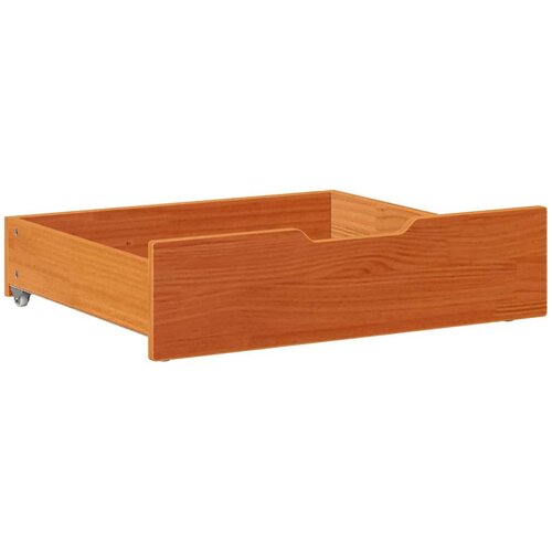 VidaXL Ladice ispod kreveta 2 kom vo&amp;scaron;tano smeđe 75x55x16cm od borovine Slike
