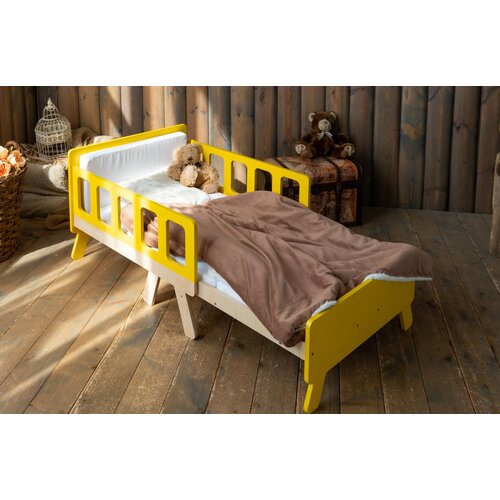 ToddlerInFamily MONTESSORI POSTELJA GROW (VE� BARV)-Natur/Rumena Cene