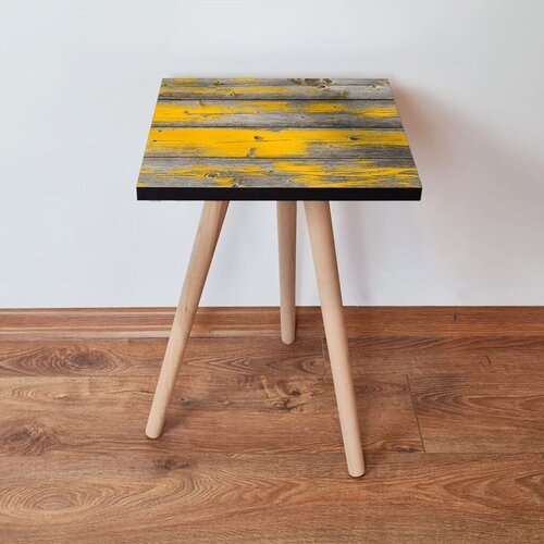 Hanah home klub sto Shp380, 35x42x35 cm, Sivo-žuti Cene