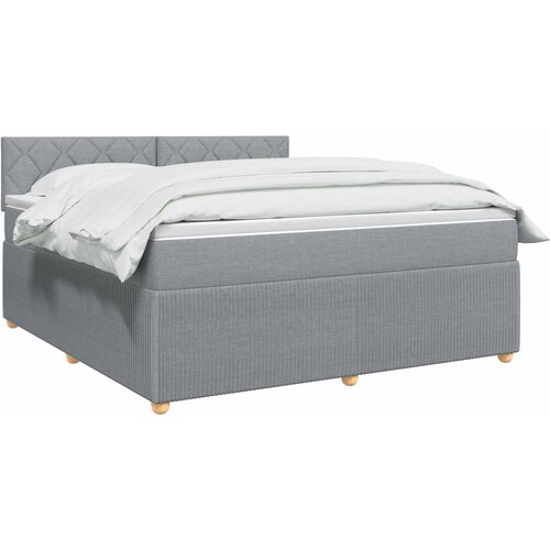  Boxspring krevet s madracem Svjetlosiva 140 x 200 cm Tkanina Slike