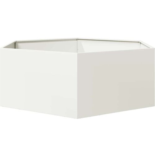 VidaXL Vrtna sadilica bijela &amp;scaron;esterokutna 138 x 120 x 45 cm čelična Slike