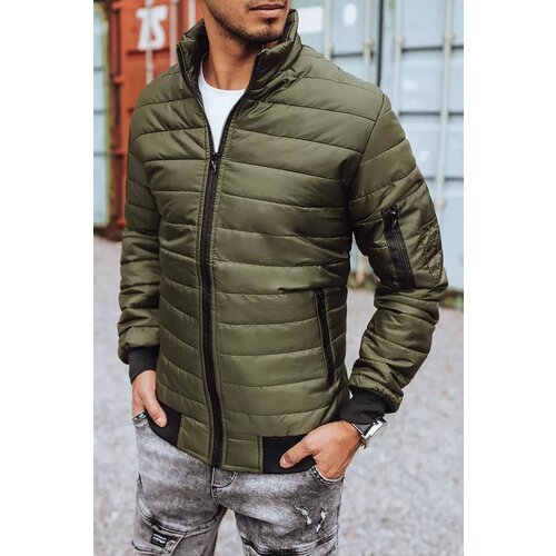 DStreet Green men's quilted transitional jacket TX3408z Slike