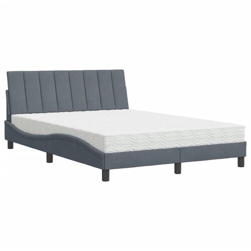 VidaXL Postelja z vzmetnico temno siva 120x200 cm žamet, (21165983) Slike