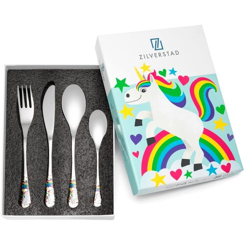 Zilverstad Dječji pribor za jelo 4 kom od nehrđajućeg čelika u srebrnoj boji Unicorn &amp;ndash; Slike