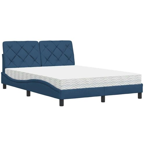  Krevet s madracem plavi 140 x 190 cm od tkanine Slike