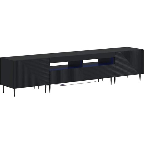  3-dijelni LED TV kabinet Crna Konstruirano drvo Cene