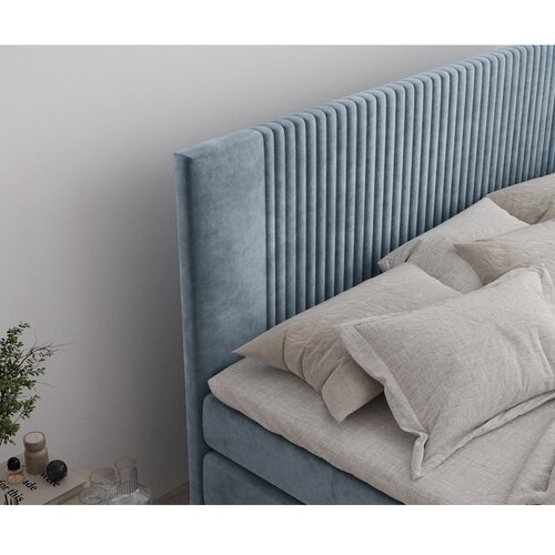 Maison de R&amp;ecirc;ve Plavi boxspring krevet s prostorom za odlaganje 180x200 cm Bergamo &amp;ndash; Slike