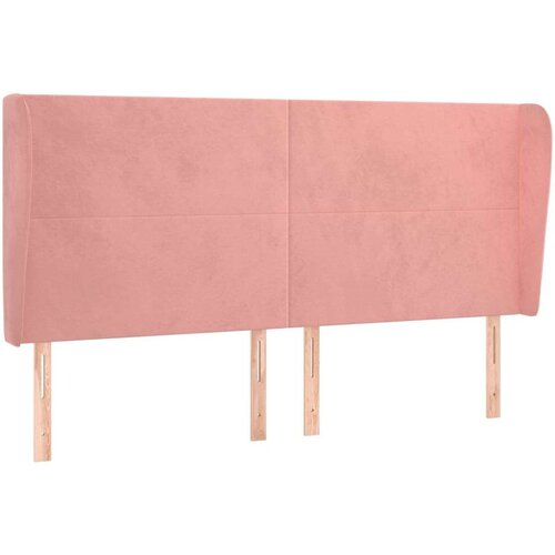  Uzglavlje s u&amp;scaron;ima ružičasto 203x23x118/128 cm bar&amp;scaron;unasto Slike