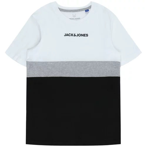 Jack & Jones Majica 'REID' siva / crna / bijela