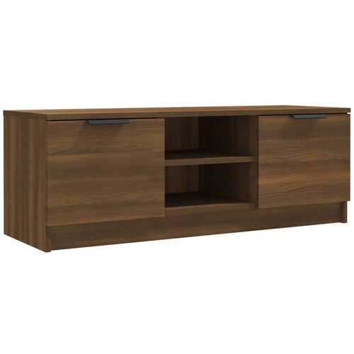 Maison Chic TV omarica - TV stojalo - Televizijska omarica rjavi hrast 102x35x36,5 cm inženirski les, (21700372) Slike