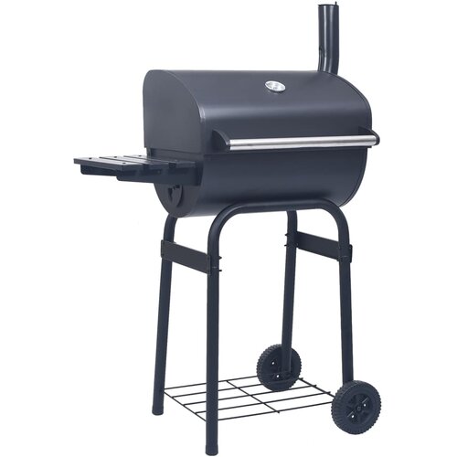 vidaXL Žar na oglje smoker s spodnjo polico črn Cene