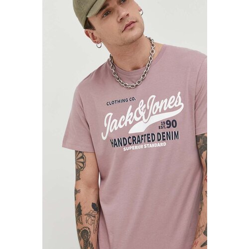 Jack &amp;amp; Jones Bombažna kratka majica JJSTAR roza barva Slike