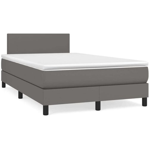  Krevet s oprugama i madracem LED sivi 120x190 cm umjetna koža Cene