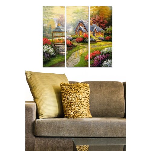 Wallity MDF1005944 Multicolor Decorative MDF Painting (3 Pieces) Cene