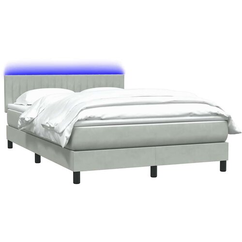 vidaXL Krevet s oprugama i madracem svjetlosivi 160x210 cm baršunasti Cene
