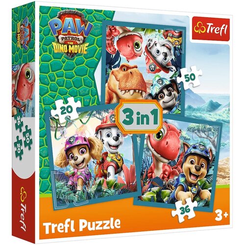 Trefl Psići u ophodnji Otok dinosaura - 3 u 1 puzzle od 20, 36 i 50 dijelova - Cijene