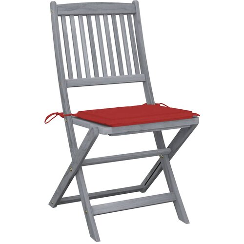 Maison Chic Zložljivi Vrtni Stoli - Stol za vrti 4 kosi z blazinami trden akacijev les JS2979, (21875726) Slike