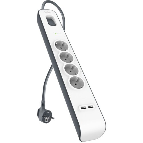 Belkin Surge Prot. Strip 4outlet 2xUSB-A, 2m Cabel BSV401vf2M-V2 Slike