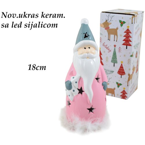  Keramički novogodi&amp;scaron;nji ukras, Deda Mraz, 18cm Slike