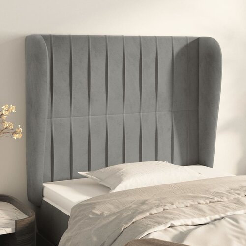  Uzglavlje s u&scaron;ima svjetlosivo 83 x 23 x 118/128 cm bar&scaron;unasto Cijene