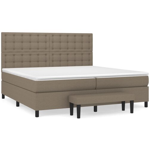 vidaXL box spring postelja z vzmetnico taupe 200x200 cm blago, (20896677) Cene