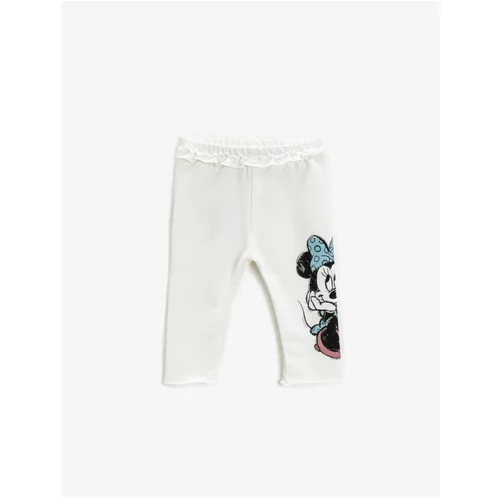 Koton Minnie Mouse Printed Leggings With Frill Waist