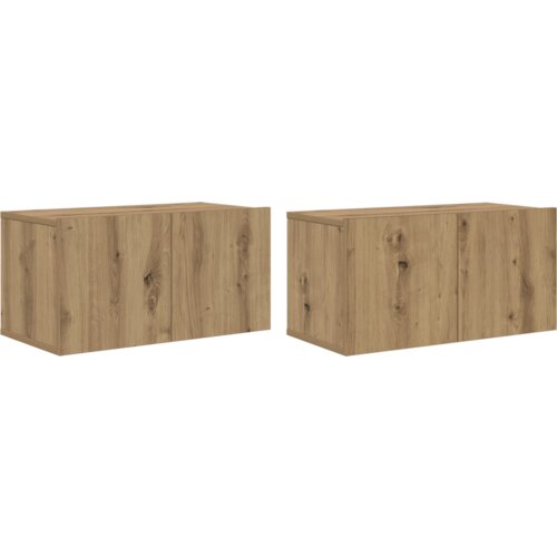 Set TV komoda Zidne s pohranom s vratima 8 pcs hrast artisan 60 x 30 x 30.5 cm Slike