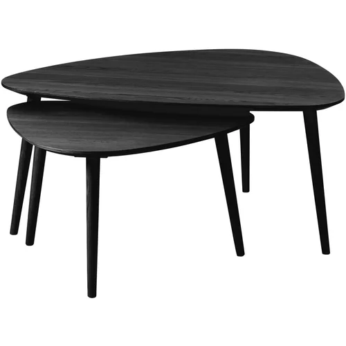 Unique Furniture Črne mizice v kompletu 2 ks 70x100 cm Adda –