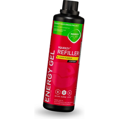 Squeezy Liquid Energy + Caffeine Booster Refiller - limona + kofein Slike