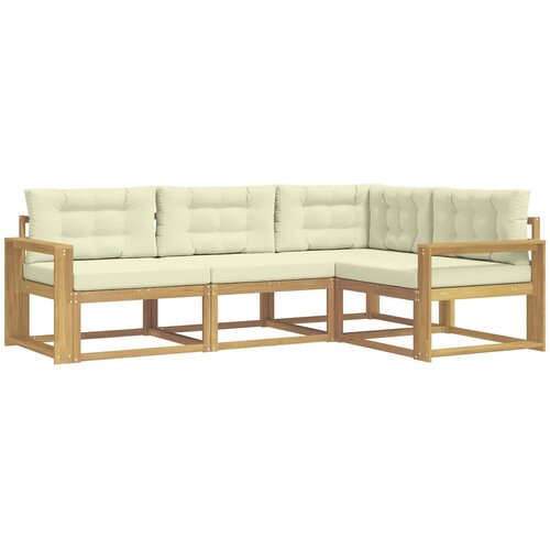 vidaXL Zunanja garnitura za sedenje 3 pcs Bela in krem Poliester, (5000281857) Cene
