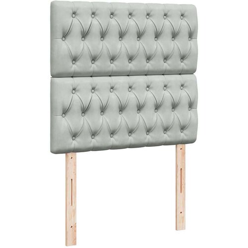 VidaXL Okvir kreveta s madracima svijetlosivi 90x200cm bar&amp;scaron;unasti Slike