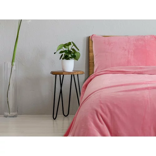 B.E.S. Ružičasta posteljina za krevet za jednu osobu od mikropliša 140x200 cm Uni –